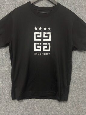 GIVENCHY Men's Black 4g Emblem Crew NeckT-Shirt size S